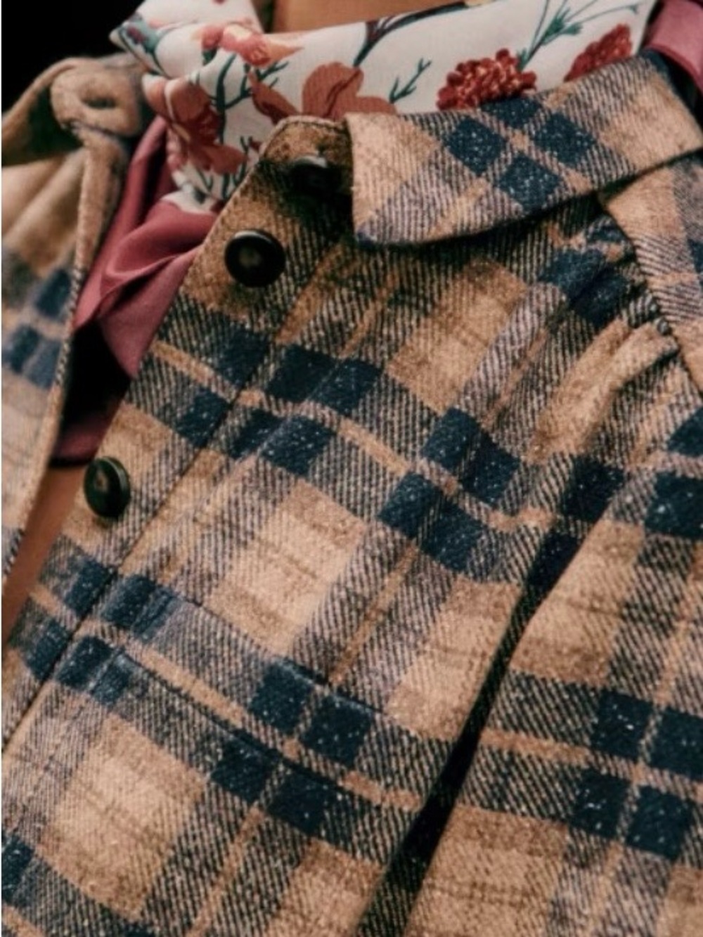 Sézane Leana Mini Wool Plaid Dress in Carreaux Brooklyn - EU/34 - US/2 - Picture 4 of 11